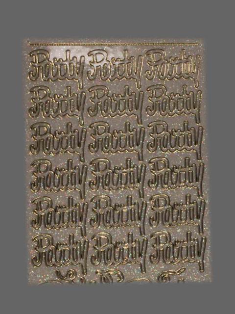 Bild Sticker Party Starform 153 transparent gold glitzernd